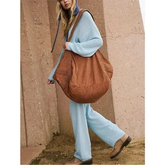 Free People Mega Cord Tote in Mahogany NWOT - Picture 7 of 8